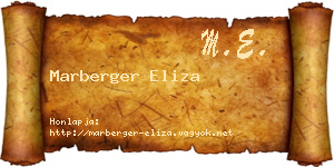 Marberger Eliza névjegykártya